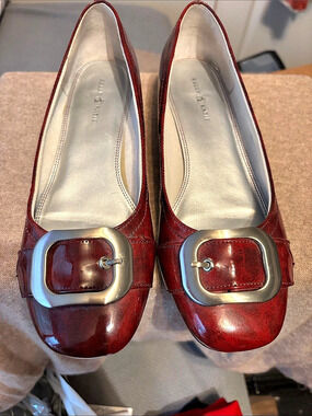 Kelly & Katie Buckle Flats in Red